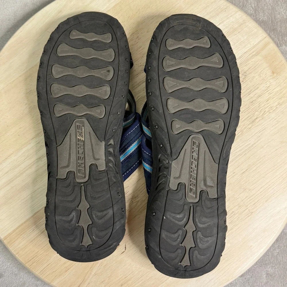 Skechers Outdoor Lifestyle Womens Navy Blue Strappy Thong Sandals Size 10